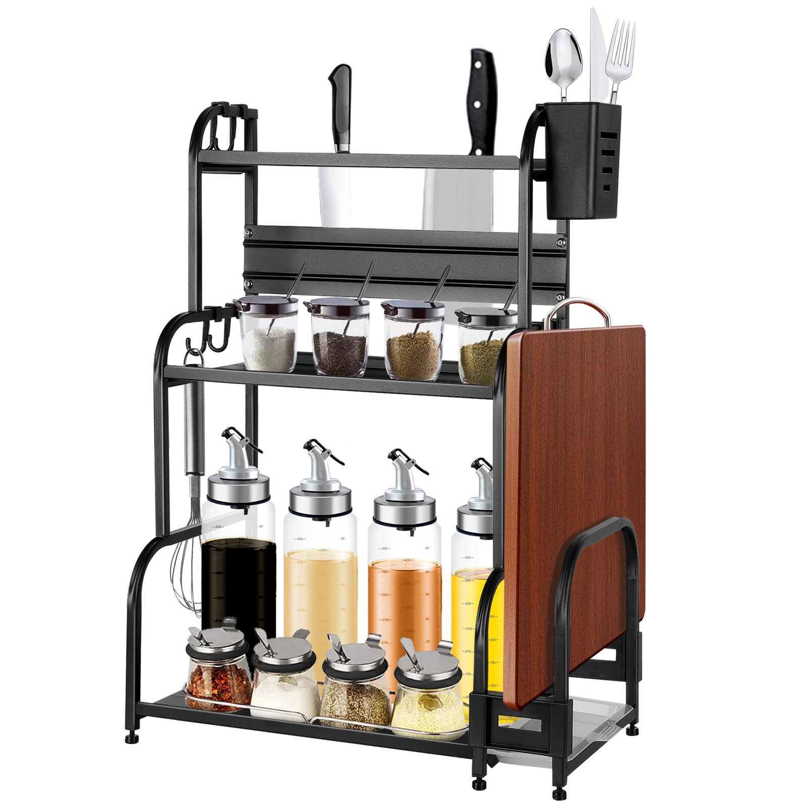 JEOBEST Gewürzregal Gewürzständer, Ablage, Gewürz Regal, Küchenarbeitsplatt günstig online kaufen
