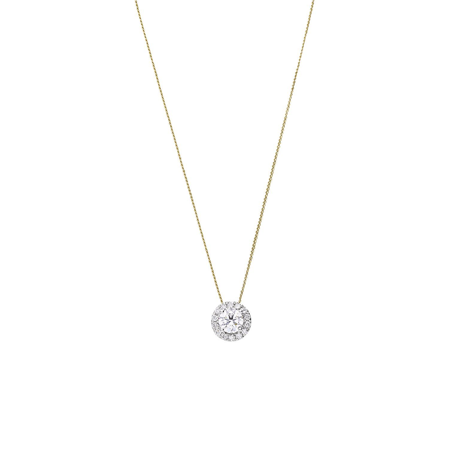 LUCARDI Kette mit Anhänger Halskette - 585 Gold - Gold - Laborgezüchteter Diamant - Damen