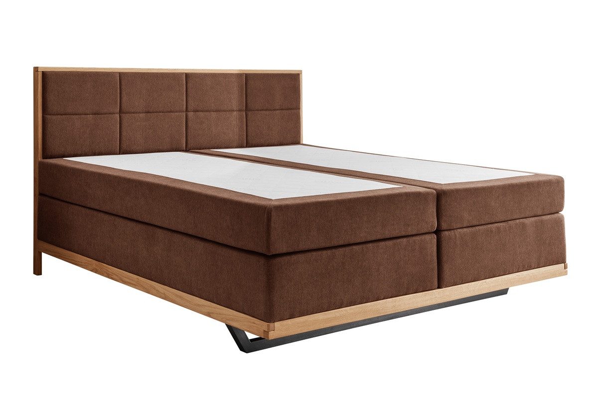 Main Möbel Boxspringbett Boxspringbett 'David' 180x200cm Eiche Stoff braun