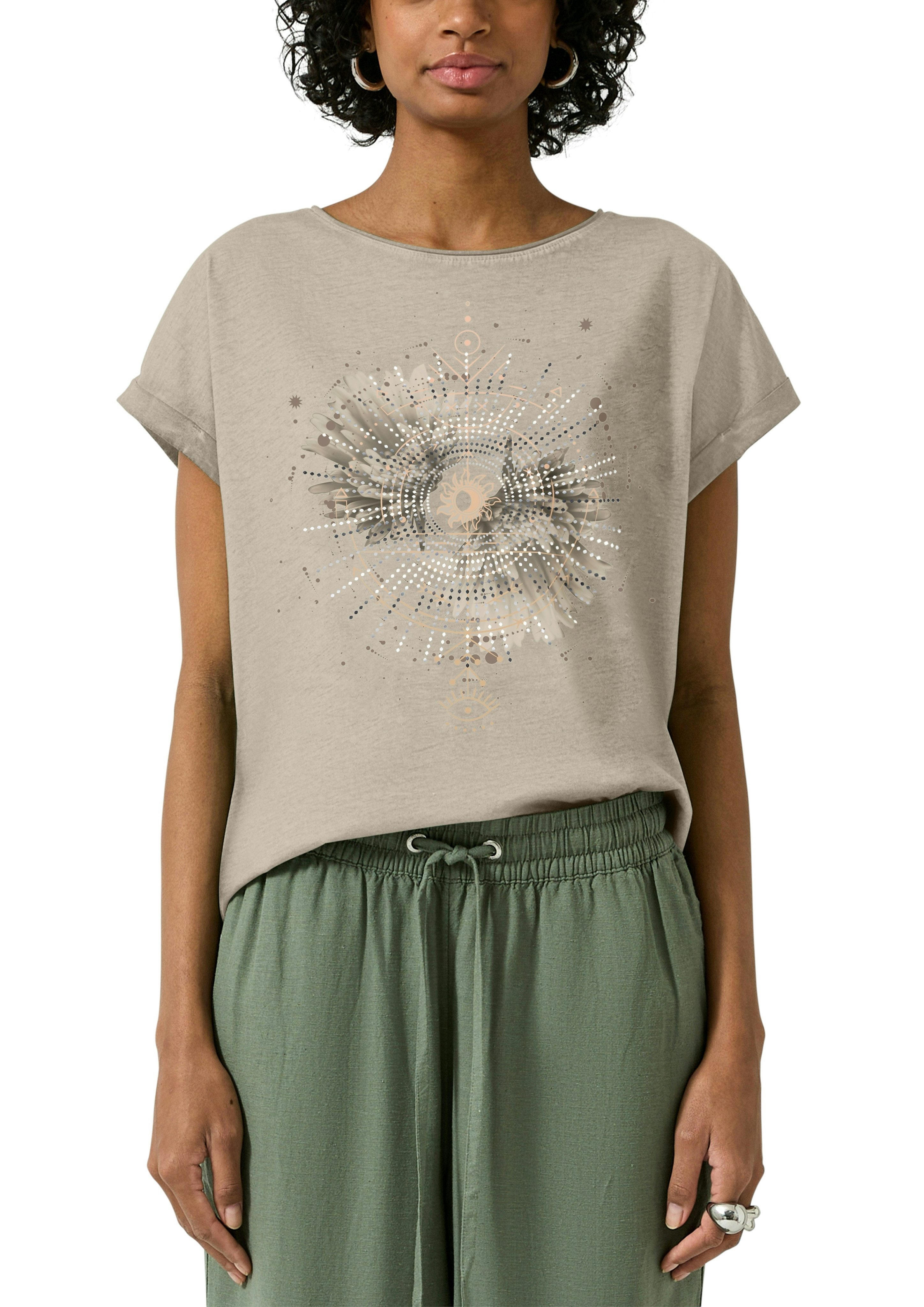 QS Rundhalsshirt mit großem Print