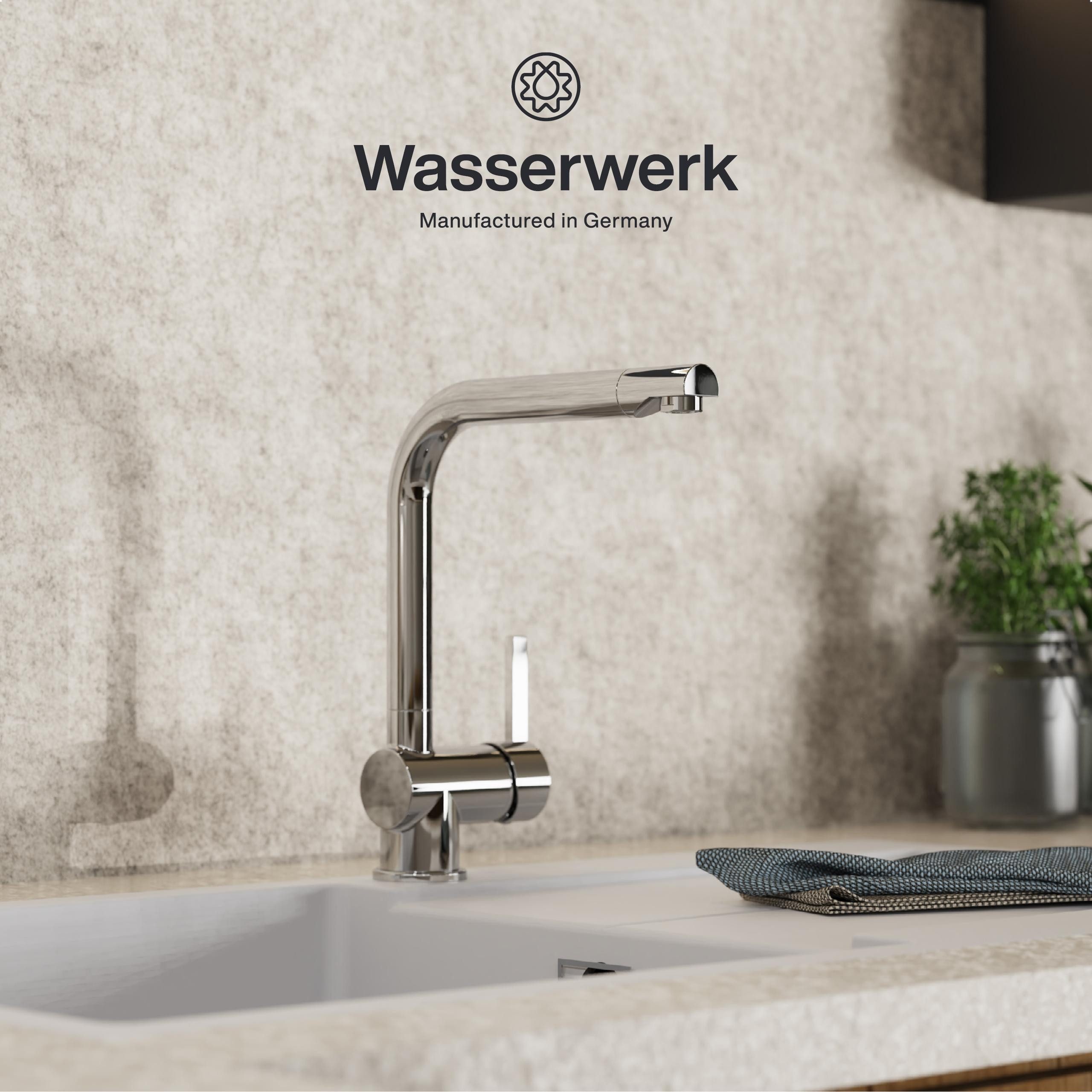 WASSERWERK Spültischarmatur WK 4, Wasserhahn, Küche, Einhebelmischer 360° schwenkbar, Cold-Start-Funkt., geräuscharm