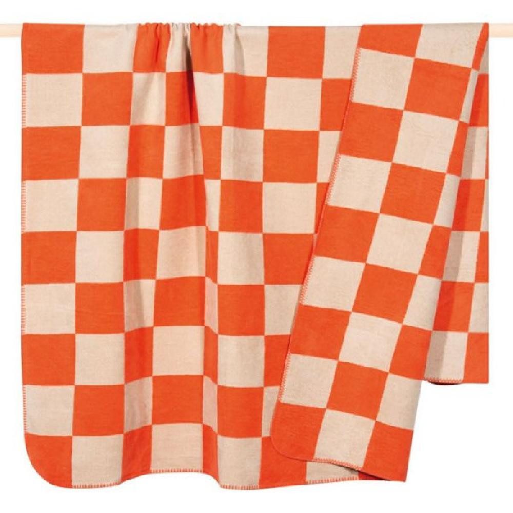 Wohndecke Decke Chess Karomuster Sand Orange günstig online kaufen