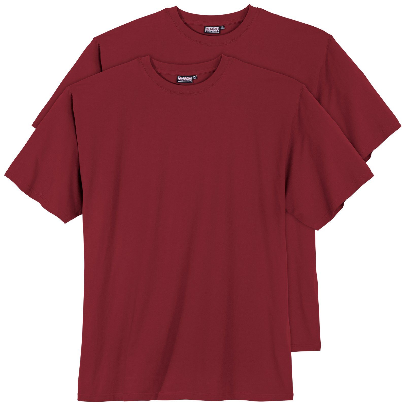 ADAMO Rundhalsshirt Übergrößen Doppelpack T-Shirt rot Marlon Adamo-Fashion