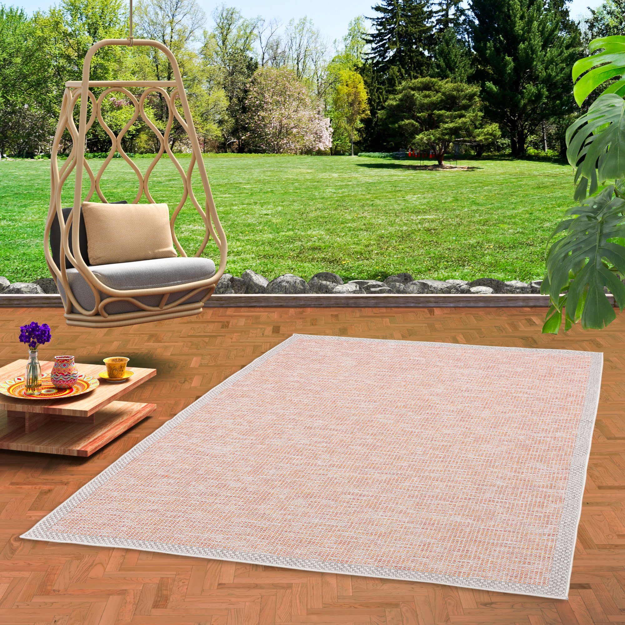 Pergamon Outdoorteppich In & Outdoor Teppich Flachgewebe Ottawa Mix, Rechteckig, Höhe: 4 mm