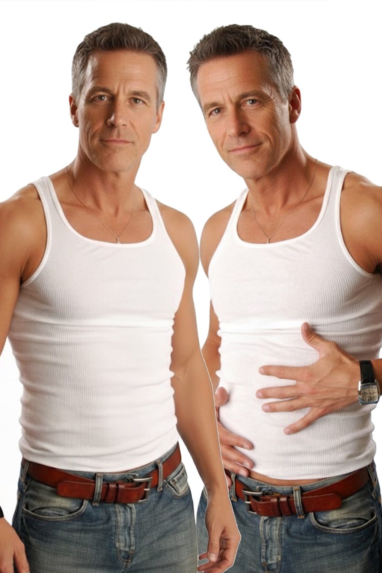 Cocain underwear Unterhemd Ripp Herren Unterhemd weiss Doppelripp grob gerippt 100% Baumwolle (Spar-Pack, 2-St) ohne Seitennähte - auch in Übergröße erhältlich, 100% Baumwolle