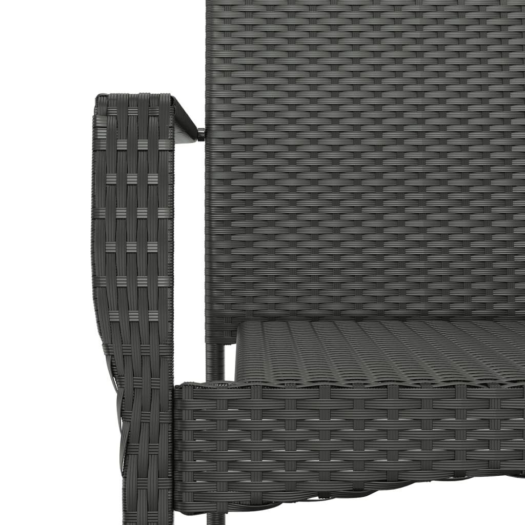 Schwarz Rattan 4 Stk Kissen Gartenstühle Gartenstuhl mit Geflecht vidaXL Kunststoff Poly