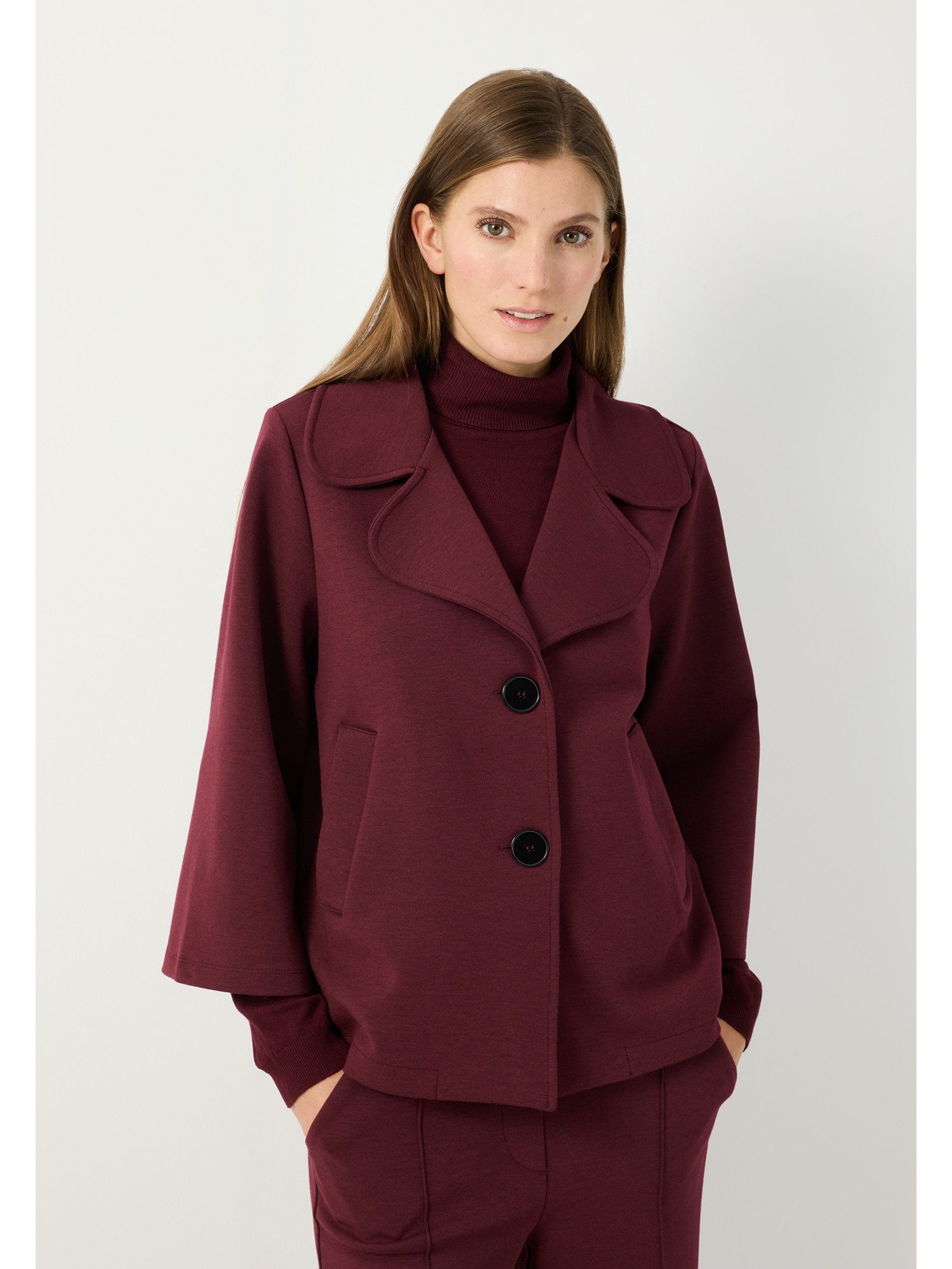 MORE&MORE Funktions-Kapuzensweatjacke kastige Jerseyjacke mit 3/4 Arm