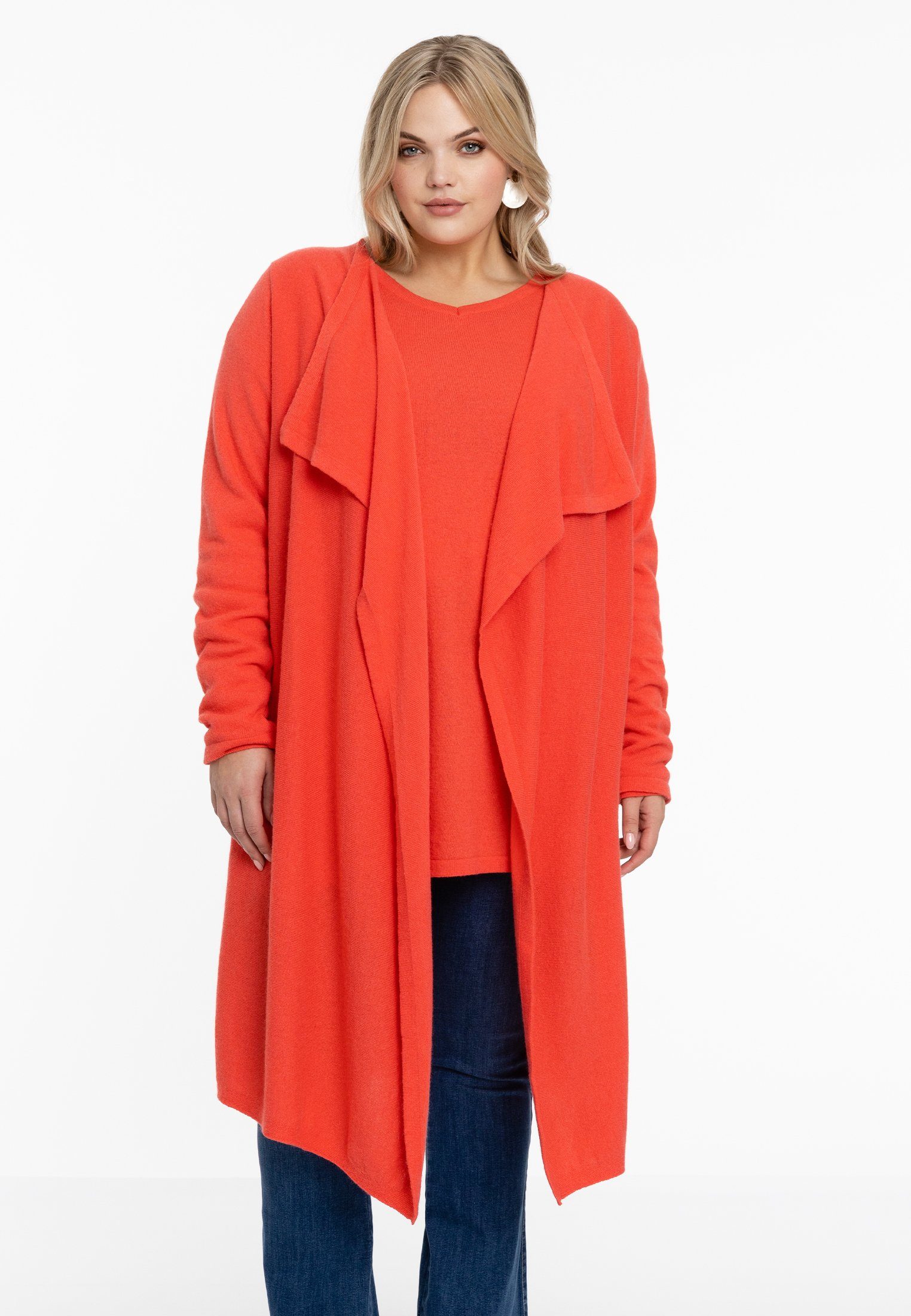 Yoek Cardigan Große Größen orange