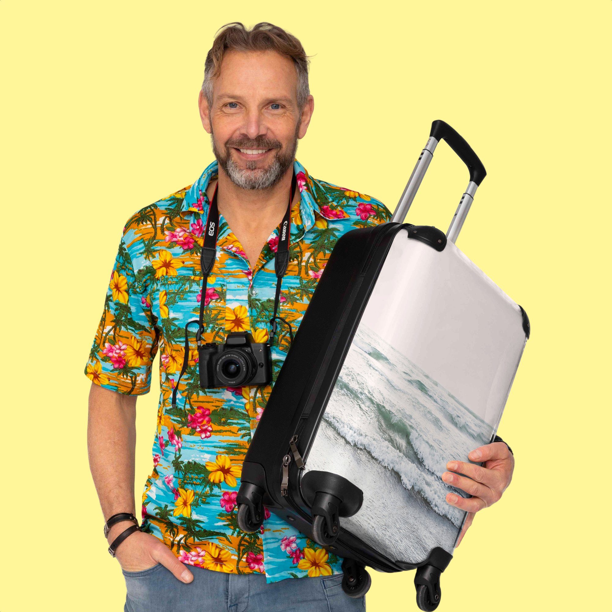 - mit - Trolley Natur Wasser, Rollen - Meer Rollen, Reisekoffer Rollkoffer NoBoringSuitcases.com© Handgepäckkoffer 4 Handgepäck Cabin 55x35x20cm - Kleine 4 Wellen