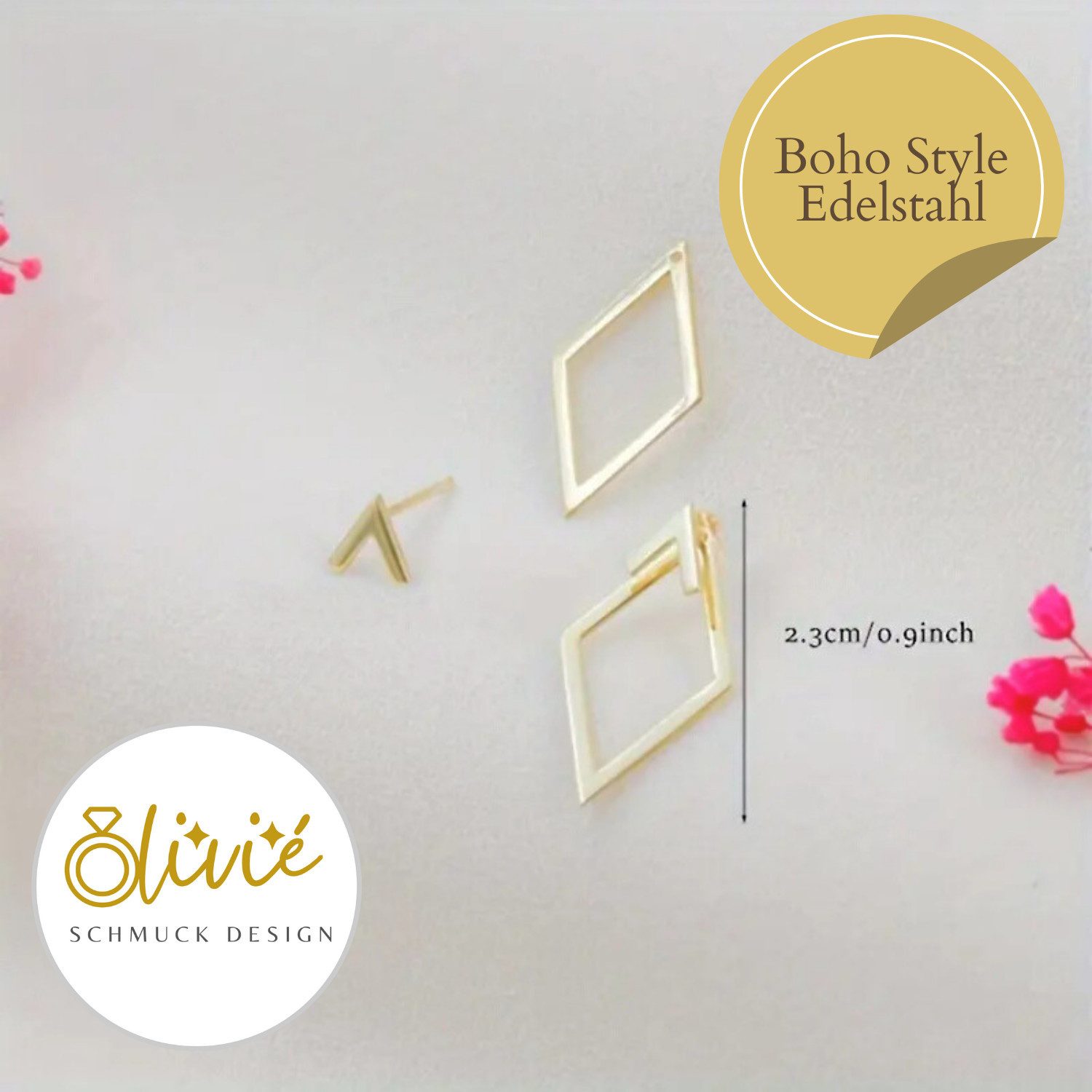 XCOAST Ohrstecker-Set XCOAST Ohrstecker Damen Cut-Out Edelstahl Gold (2-tlg günstig online kaufen