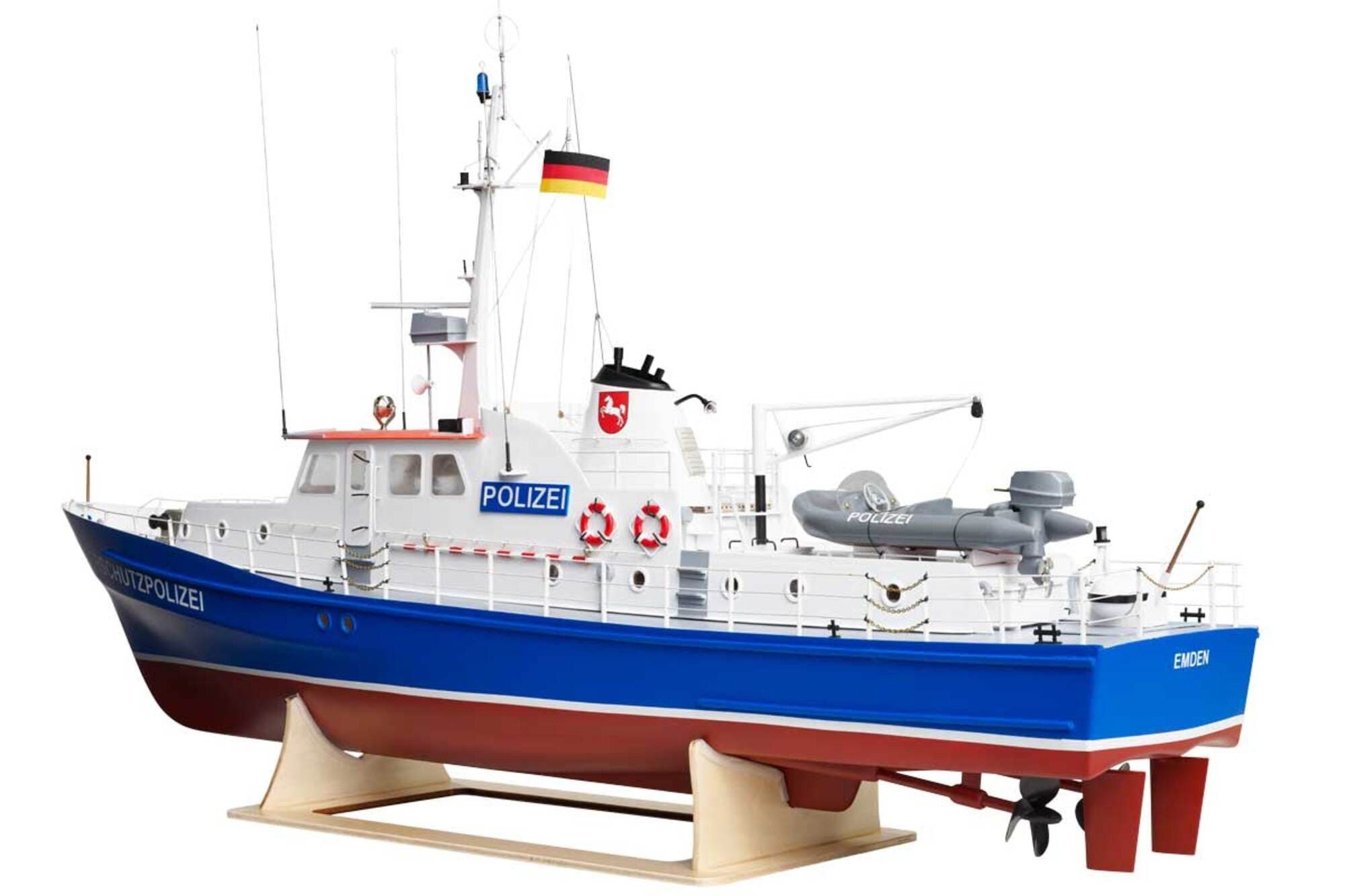 Krick RC-Boot romarin Polizeiboot W3 Bausatz 1:25 mit Beschlagsatz von Krick
