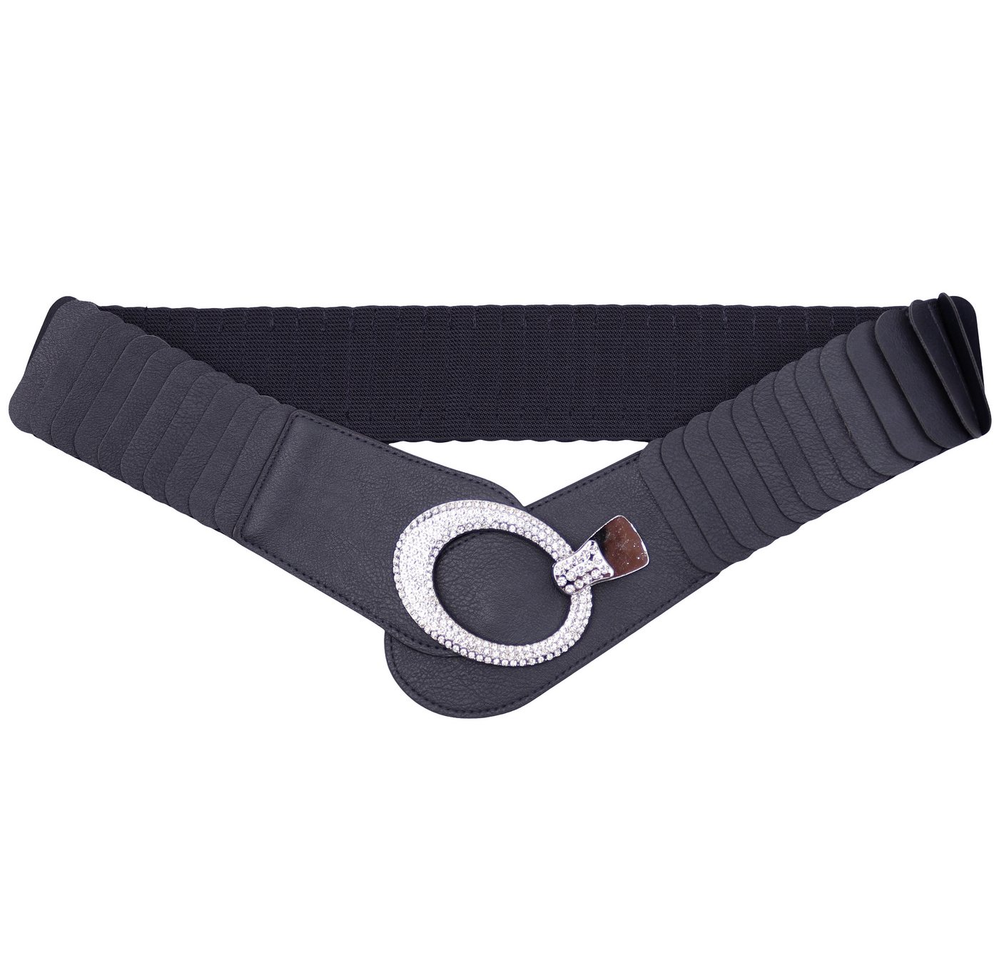 MIRROSI Taillengürtel breit 6cm für Taillenumfang 85 bis 110cm,mit Strass ONESIZE (Unifarben, Angenehmes Tragesgefühl) Breiter Stretch Gürtel