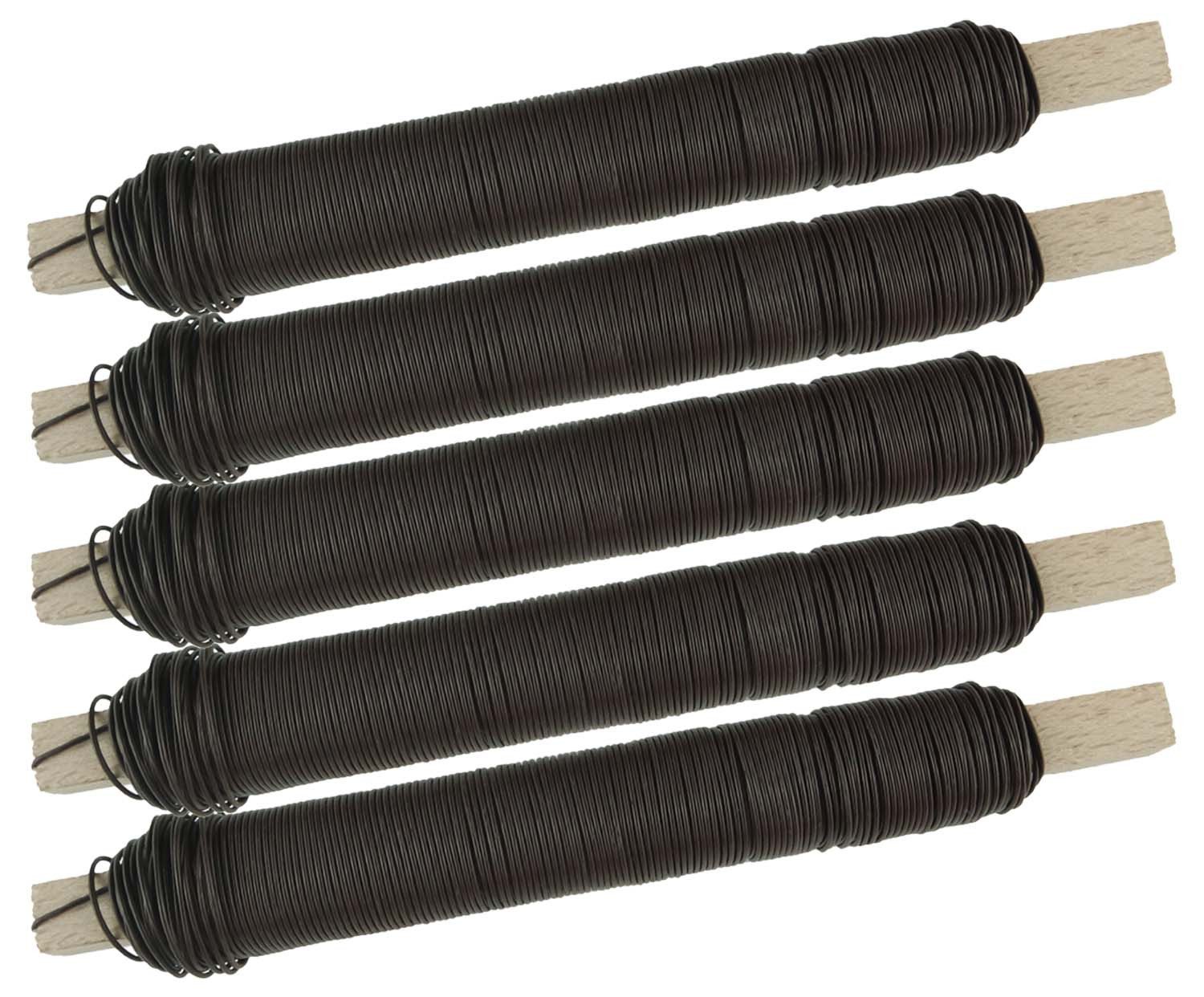 varivendo Wickeldraht Wickeldraht Bindedraht Basteldraht Pflanzendraht braun 5 Rollen, (Rollen, 5St), Basteldraht Blumendraht Wickeldraht Kreativdraht Bindedraht