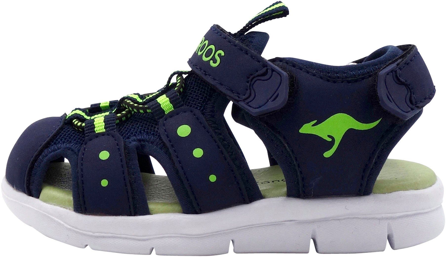 KangaROOS K-Mini Sandale Klettverschluss navy-lime mit