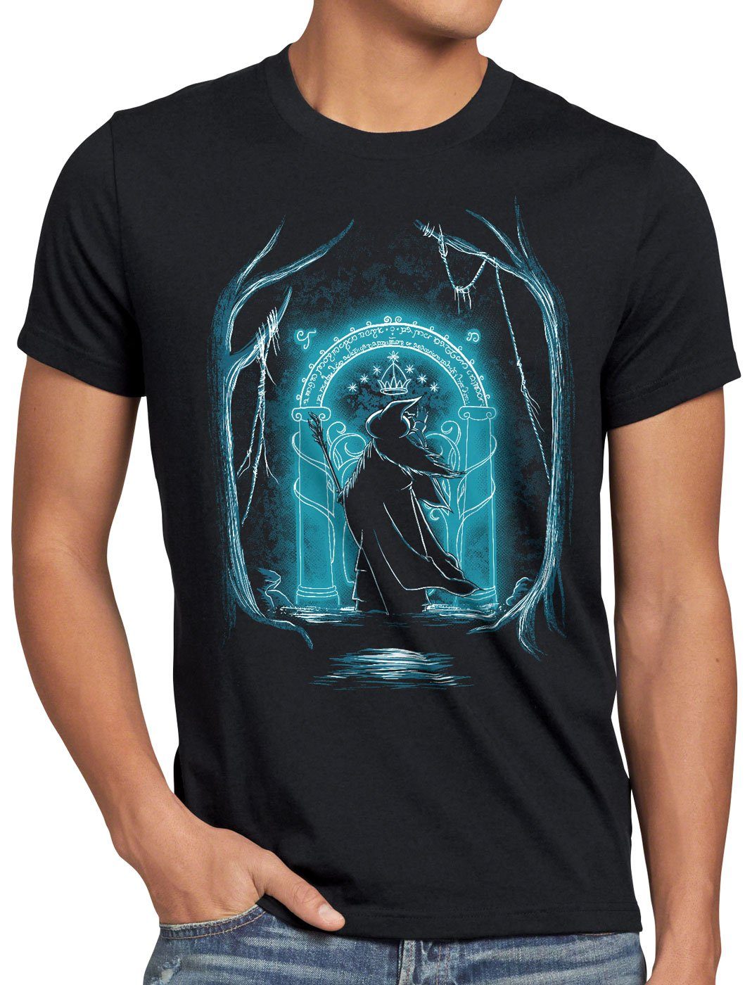 style3 Print-Shirt Herren T-Shirt The Grey Wizard ring neuseeland auenland