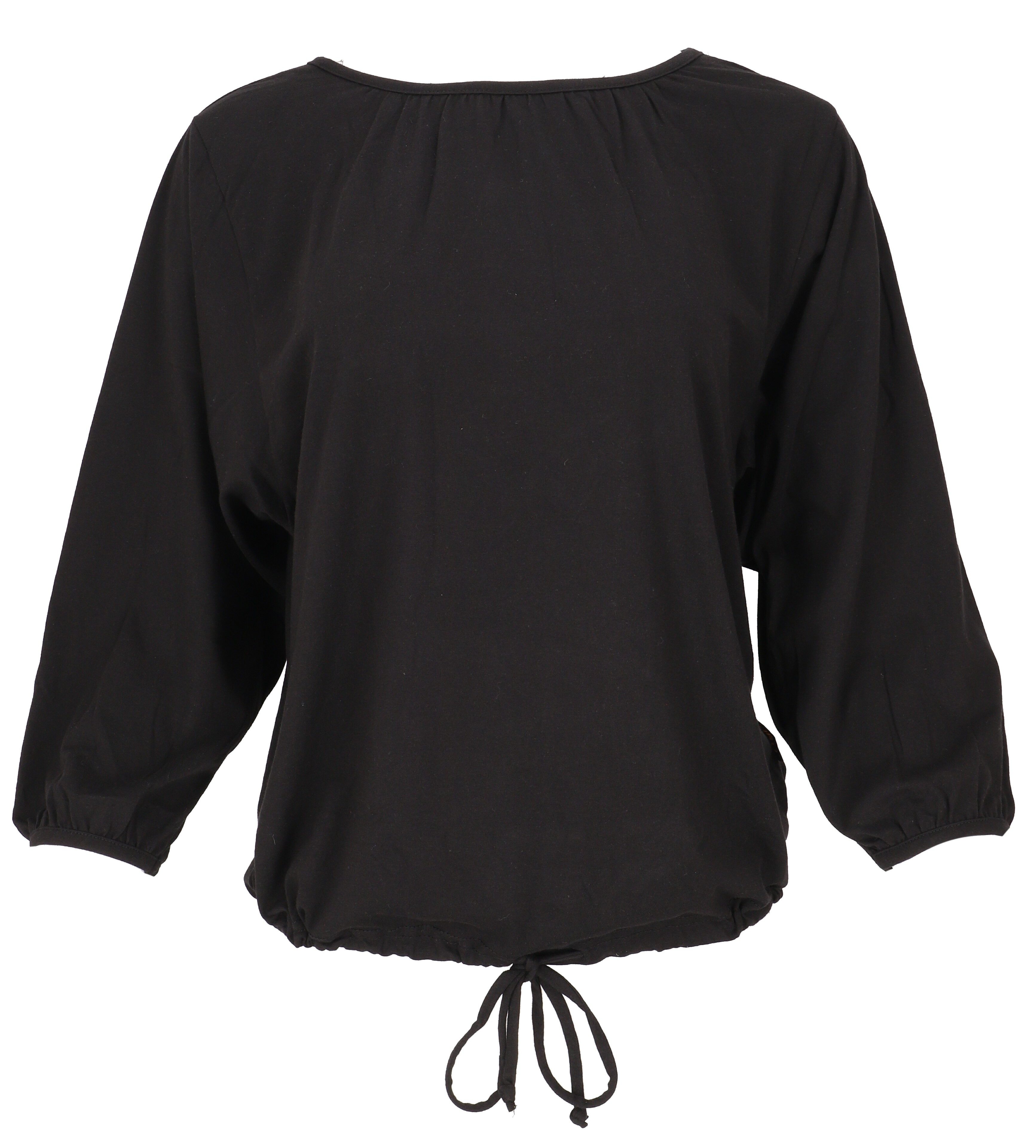 Guru-Shop Longsleeve Einfarbiges Oversize Basic Fledermaus Shirt,.. alternative Bekleidung
