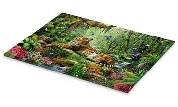 Posterlounge Acrylglasbild Adrian Chesterman, Tiger im Dschungel, Kinderzimmer Digitale Kunst