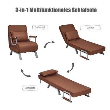 COSTWAY Schlafsofa, mit verstellbarer Rückenlehne, klappbar, bis 200kg