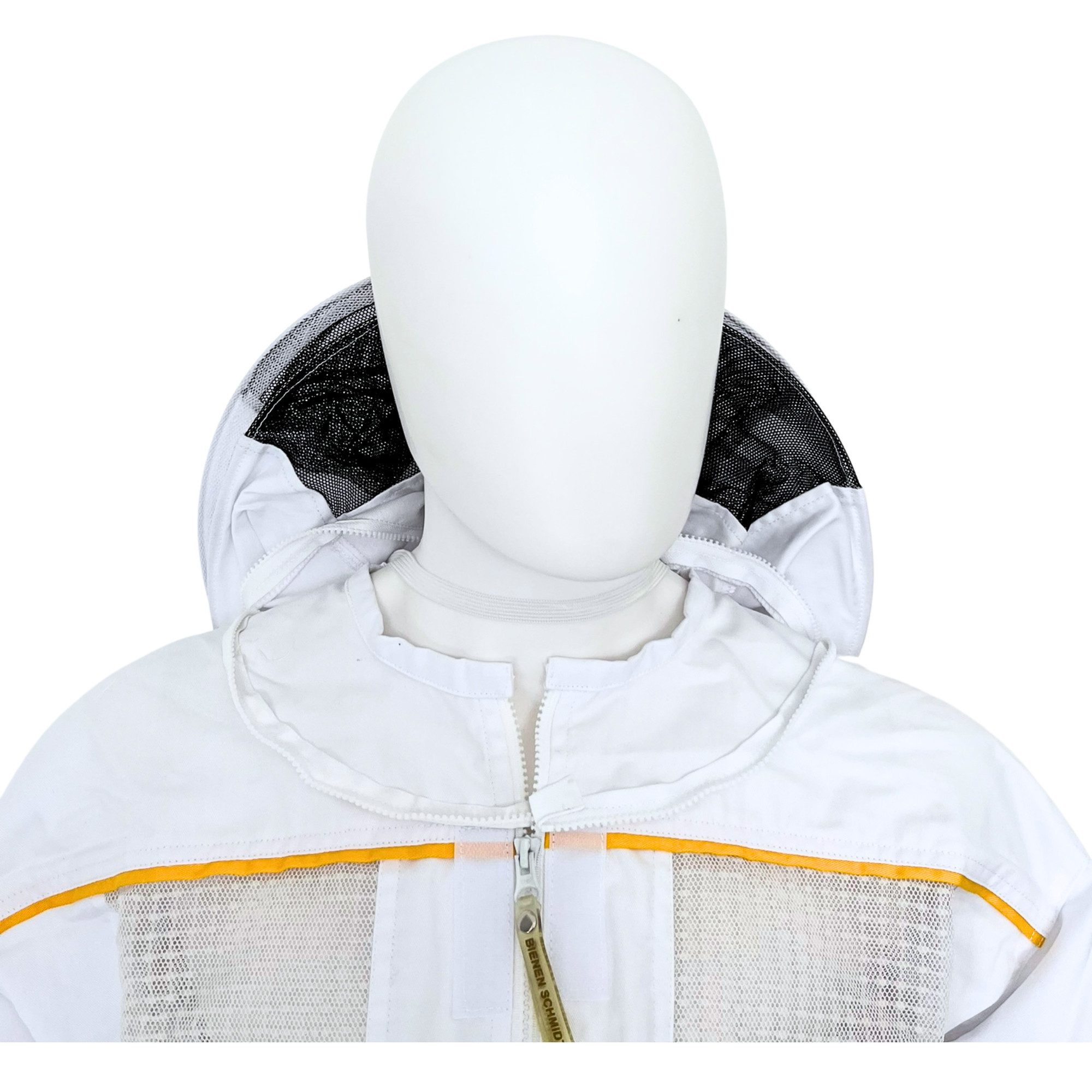 BIENEN SCHMIDT Arbeitsjacke Imkerschutzjacke LOW-AIR mit integriertem Schleier & Reißverschluss Schutzjacke Schutzkleidung Schutzjacke MESH weiß