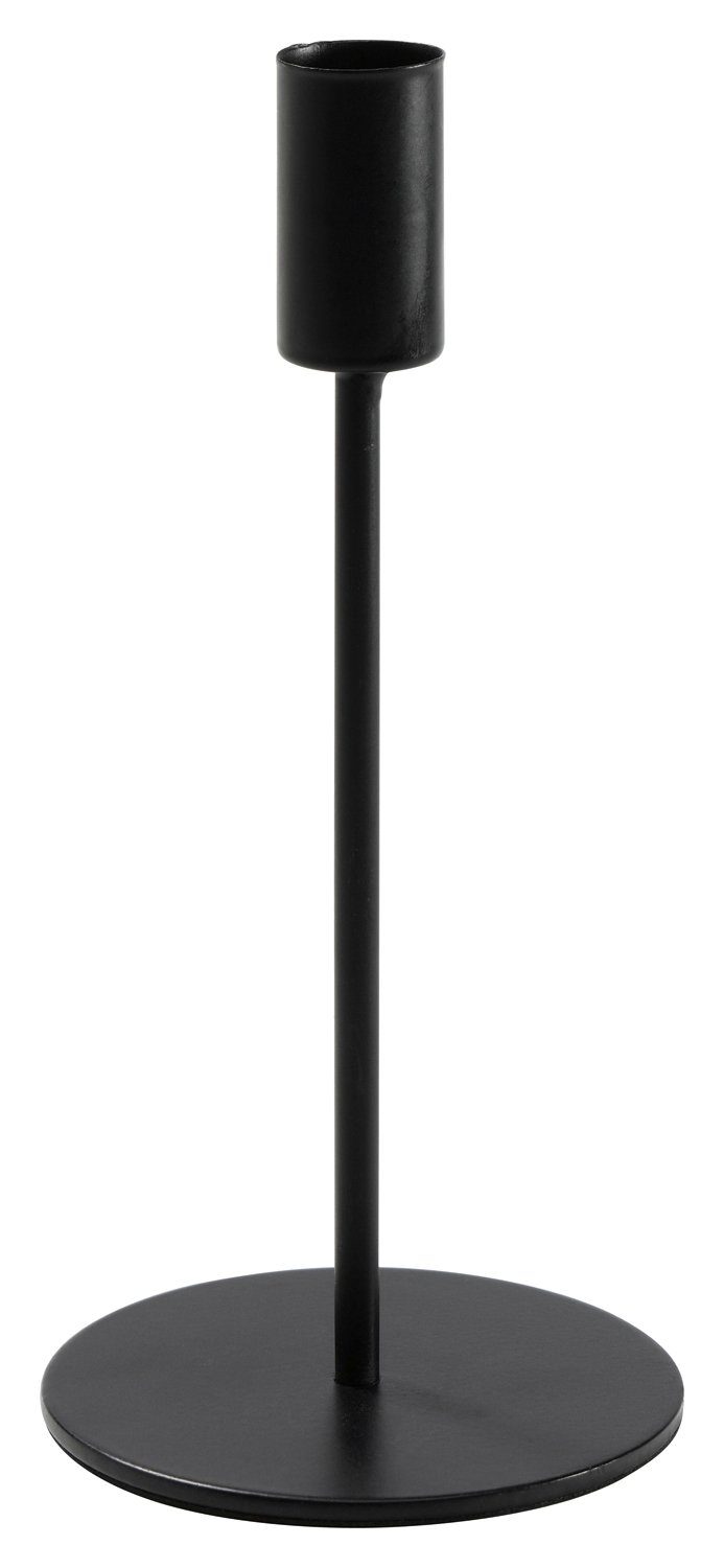 Kerzenhalter GILLSON, Schwarz, Metall, Höhe 18,7 cm, für Stabkerzen geeignet