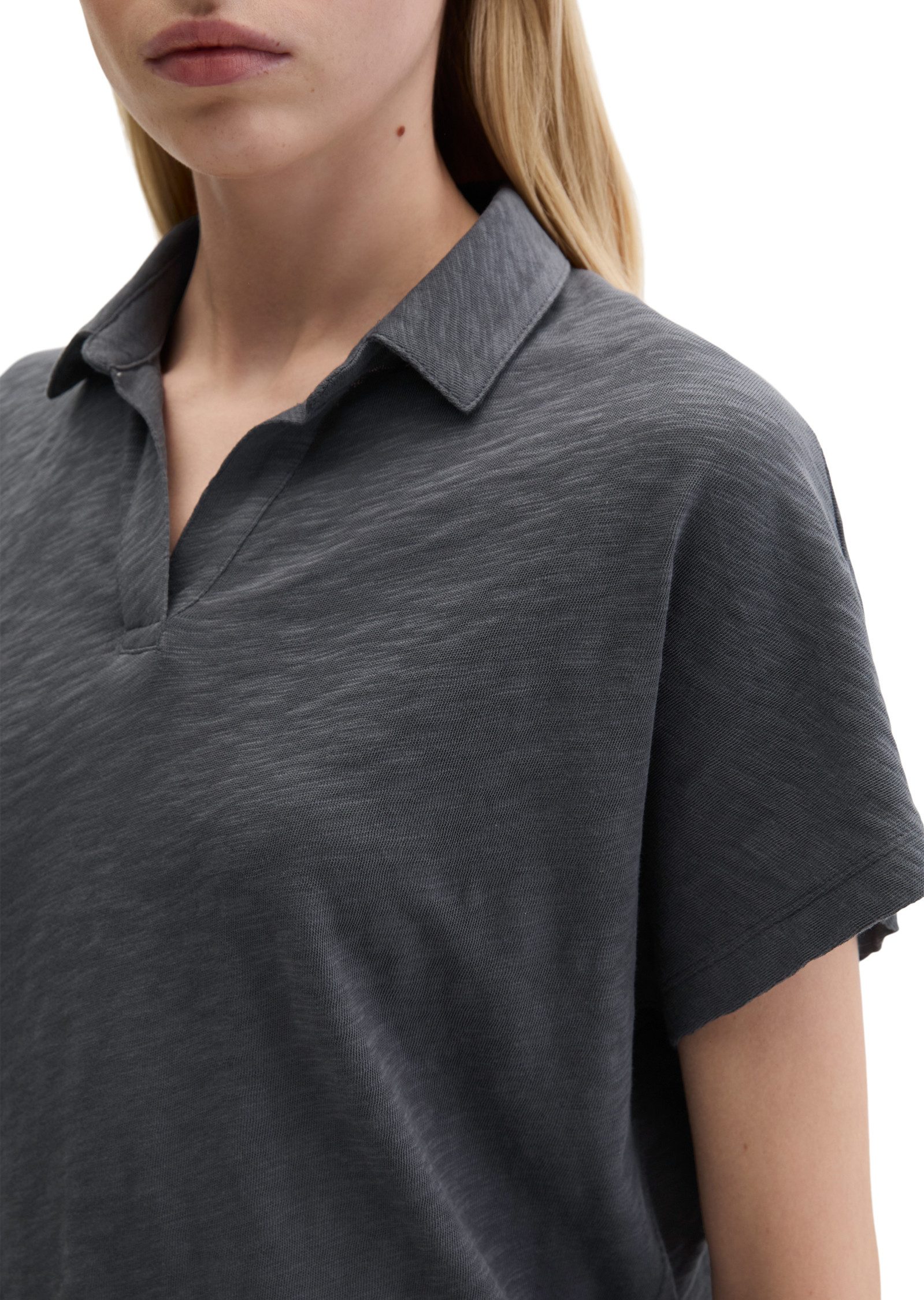 Marc O'Polo Poloshirt aus Slub Jersey – Bild 4 von 5