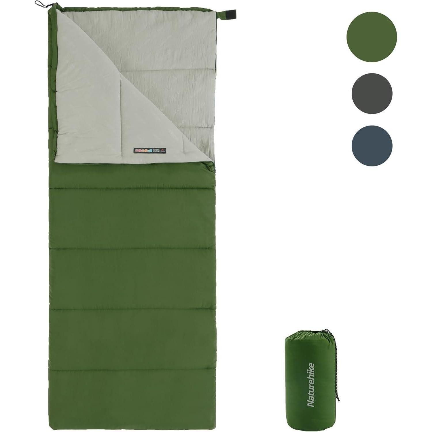 LuxusKollektion Deckenschlafsack Leichter Rechteckiger Schlafsack für Outdoor Camping grün
