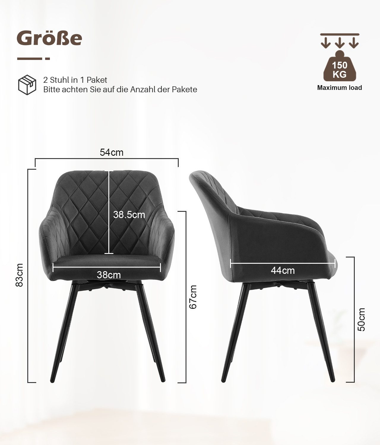Ofcasa Esszimmerstuhl Drehstuhl (2er Set), Gepolsterter günstig online kaufen