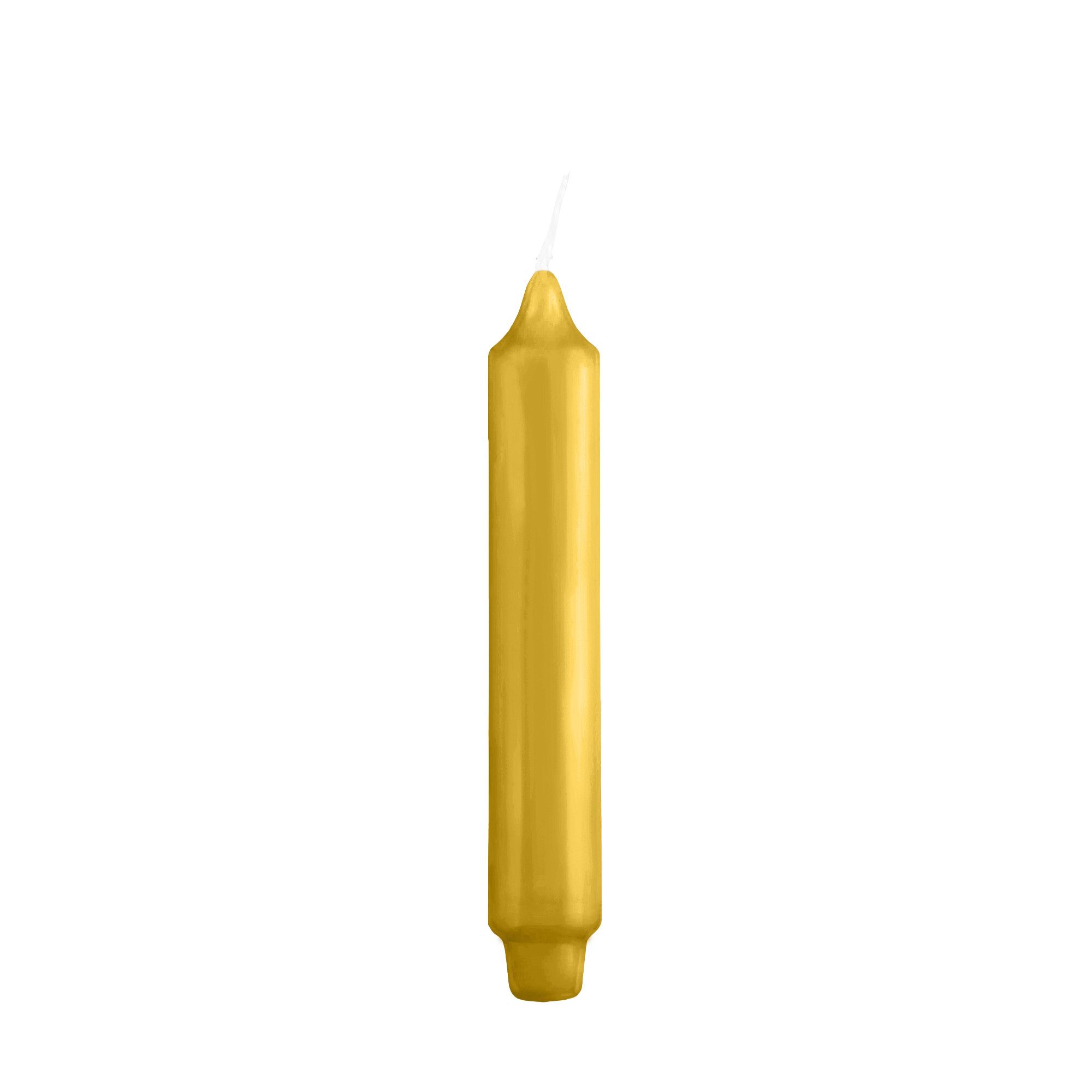 Kopschitz Kerzen Tafelkerze Stabkerzen mit Zapfenfuß Mustarda Senf, 250 x Ø 30 mm, 12 Stück