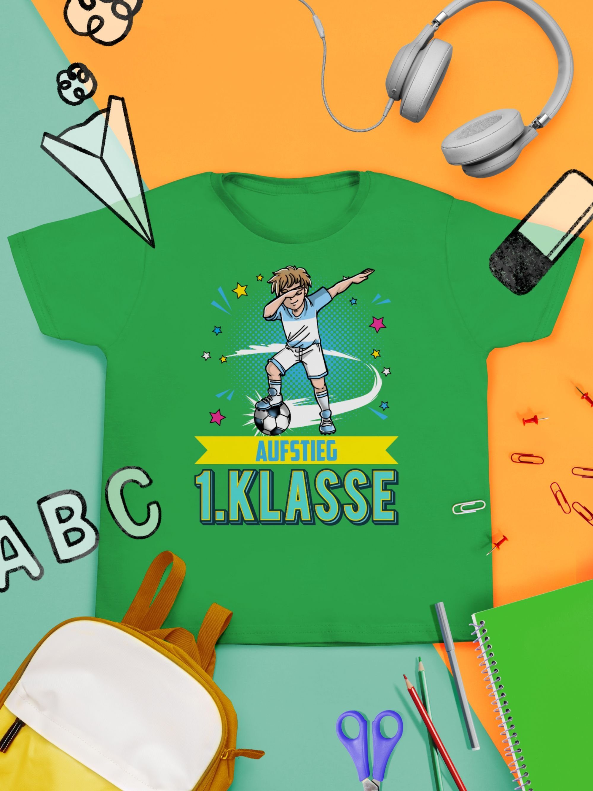 Dabbing Junge Schulanfang Aufstieg 2 Junge Geschenke Grün Einschulung T-Shirt Shirtracer 1. Klasse