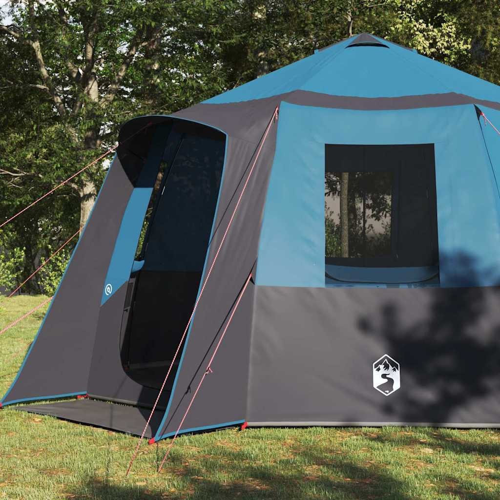 vidaXL Tunnelzelt Kabine Zelt 12-Personen Blau und Grau 405 x 405 x 273 cm, (1 tlg)