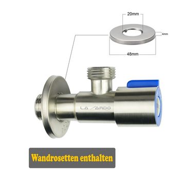 Lazardo Eckventil Eckventil, (Eckregulierventil für Bad o. Küche, 2 Stück im Set)