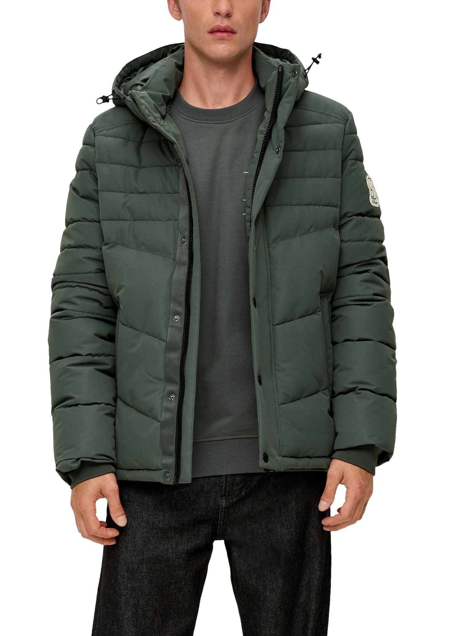 s.Oliver Outdoorjacke mit Label-Patch am Arm green