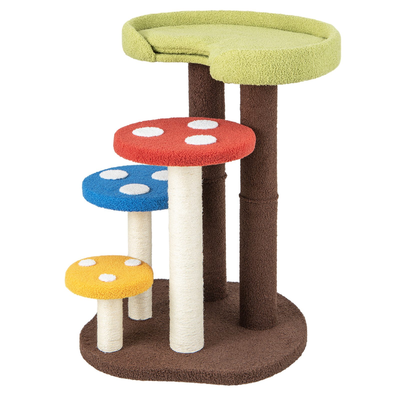 COSTWAY Kratzbaum, mehrschichtige Katzenmöbel, mit abnehmbarer Matte