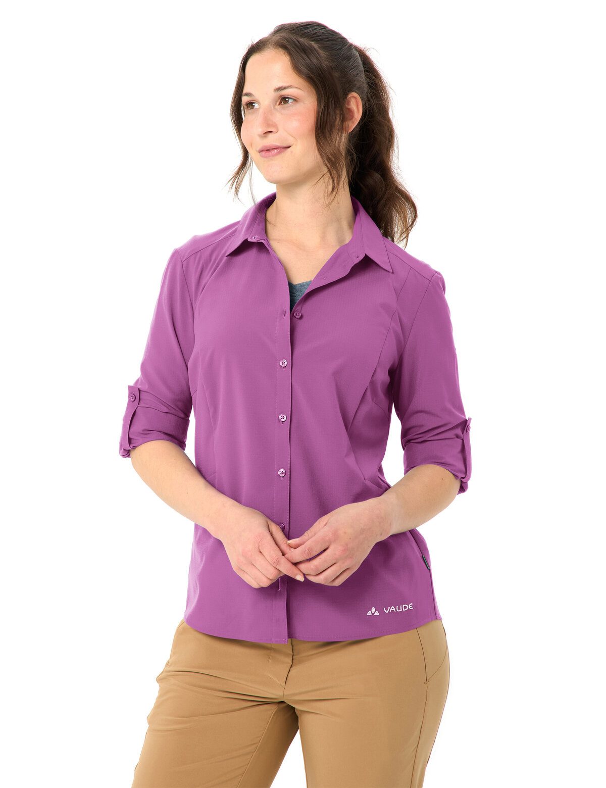 VAUDE Langarmshirt WOMEN'S ROSEMOOR LS SHIRT IV Langarm, für Trekking und Wandern, leicht und atmungsaktiv