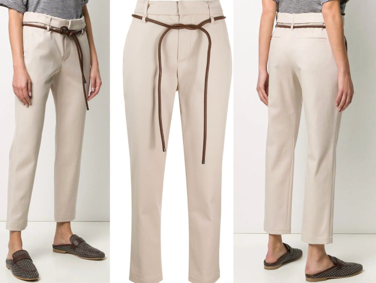 BRUNELLO CUCINELLI Boyfriend-Hose BRUNELLO CUCINELLI Cigarette Trousers With Leather Belt Pants Cropped