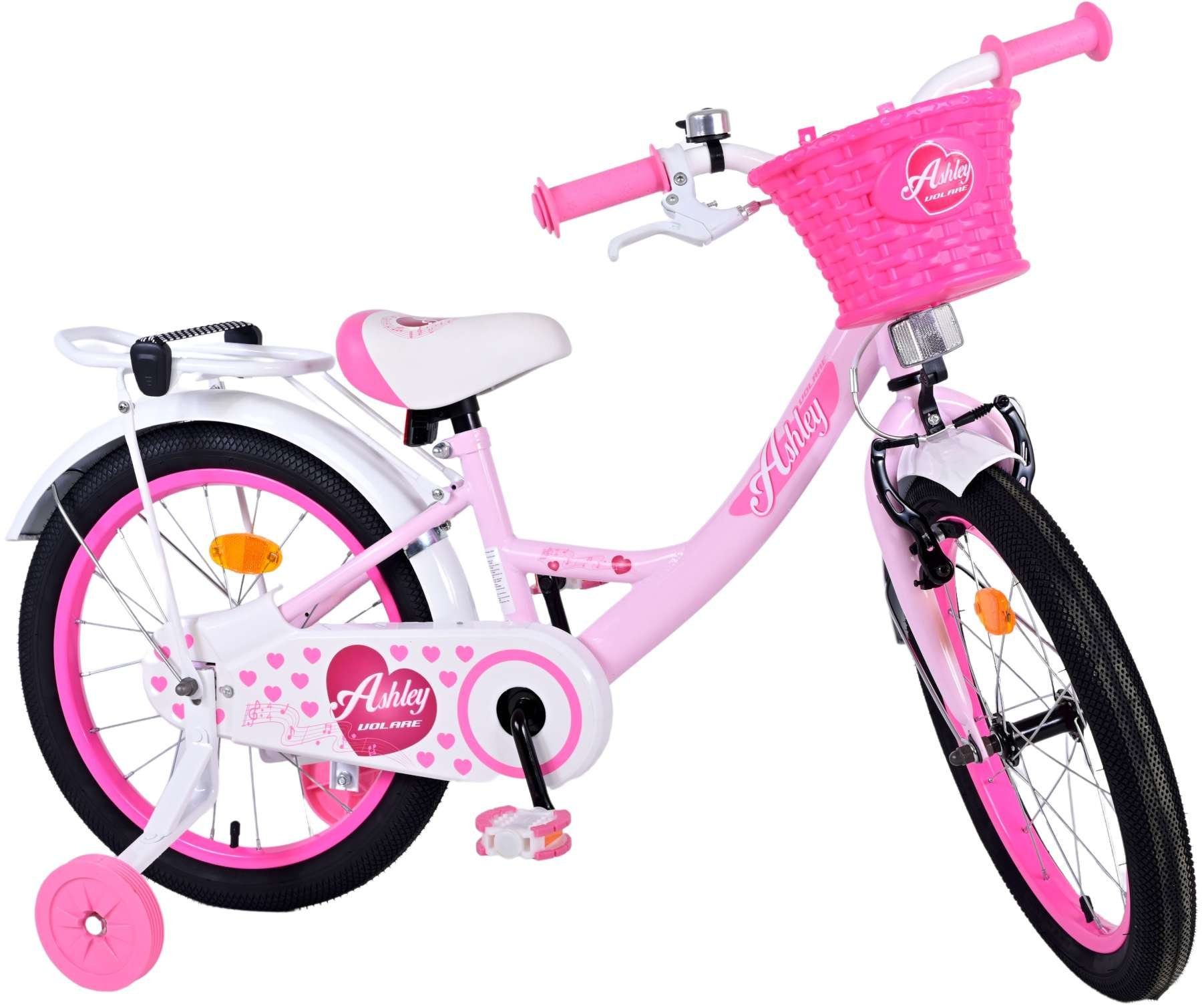 TPFSports Kinderfahrrad Volare Ashley 18 Zoll mit Rücktritt + Handbremse, 1 Gang, (Mädchen Fahrrad - Rutschfeste Sicherheitsgriffe), Kinder Fahrrad 18 Zoll mit Ständer Laufrad Mädchen Kinderrad