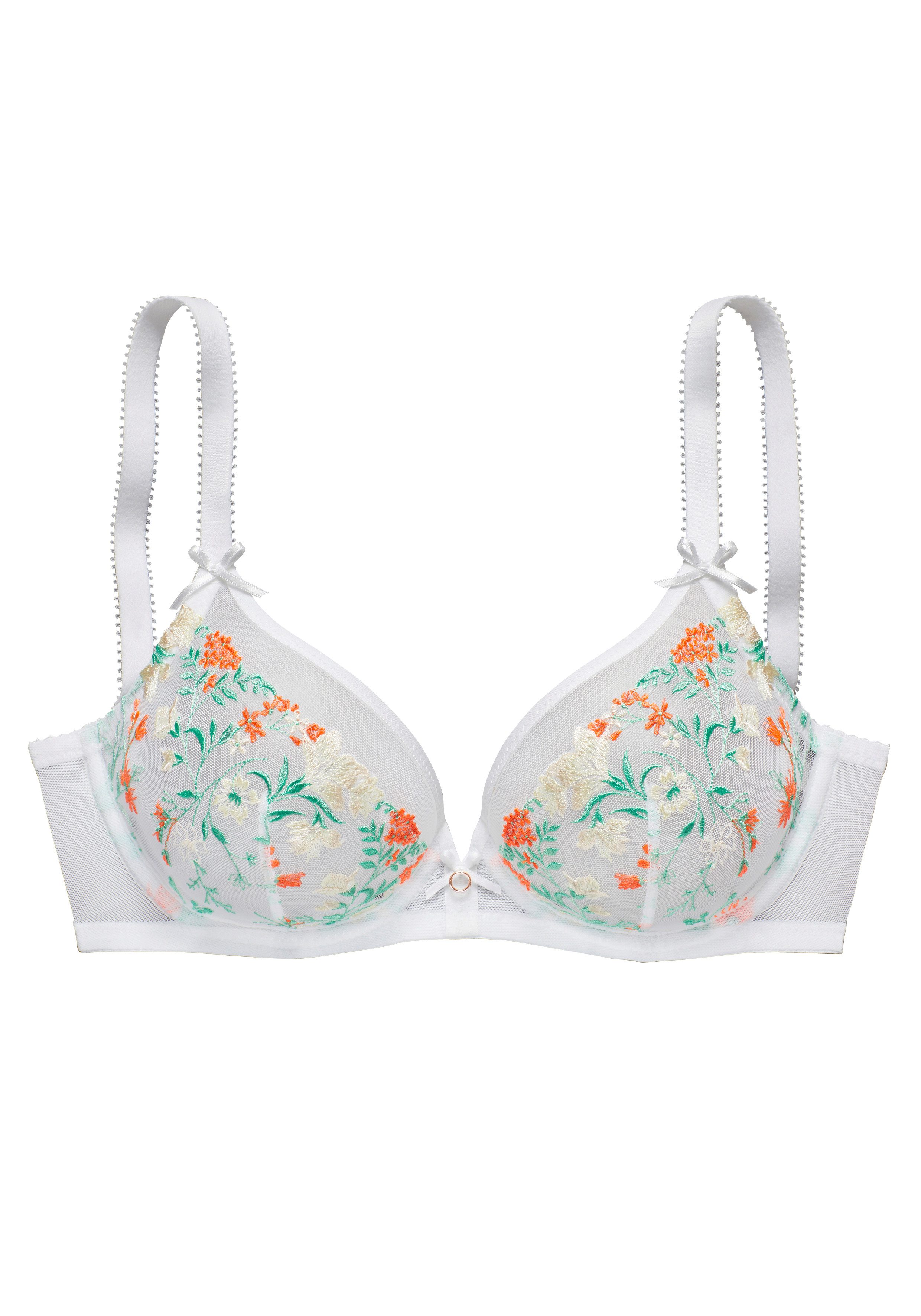 LASCANA Bügel-BH mit zarter Blumenstickerei und filigranen Accessoires, sexy Dessous. € 39,99