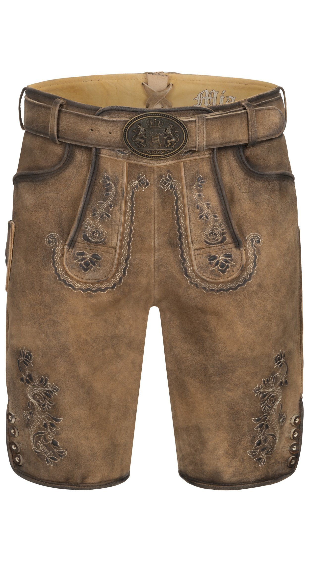 Nübler Trachtenlederhose Lederhose kurz Norbert in Braun von Nübler