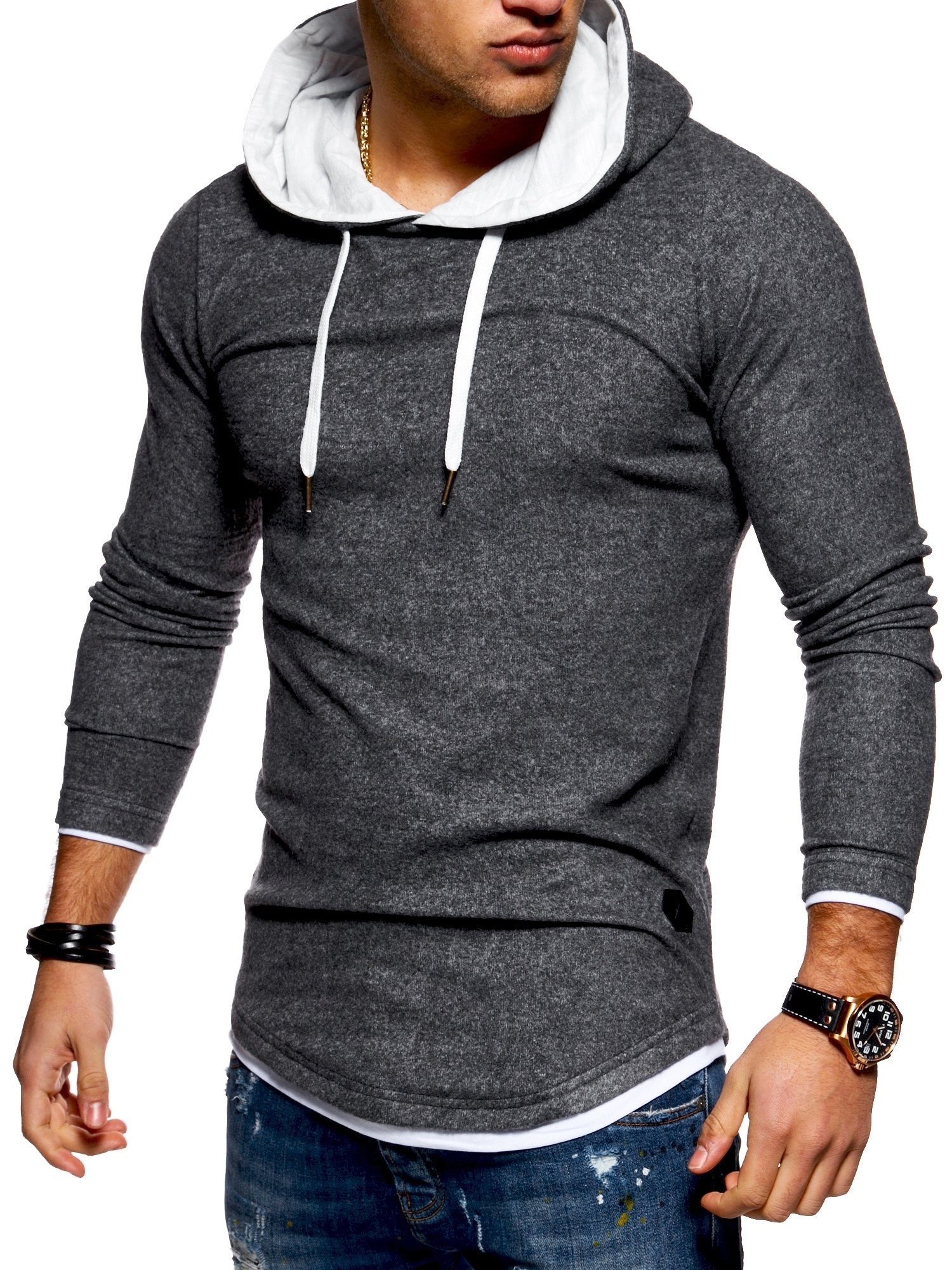 behype Kapuzensweatshirt LAYER im trendigen Layer-Look