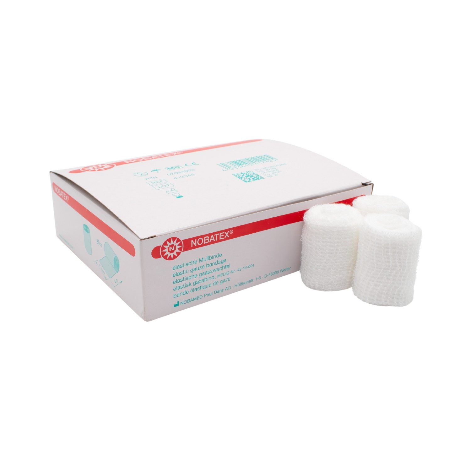 Nobamed Fixierpflaster Nobatex Fixierbinden, weiße Mullbinden, elastisch, 20 Stück