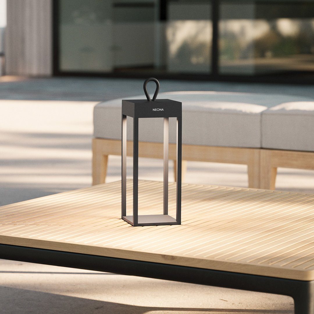 Neona LED Tischleuchte NERO Anthrazit, LED fest integriert, Warmweiß