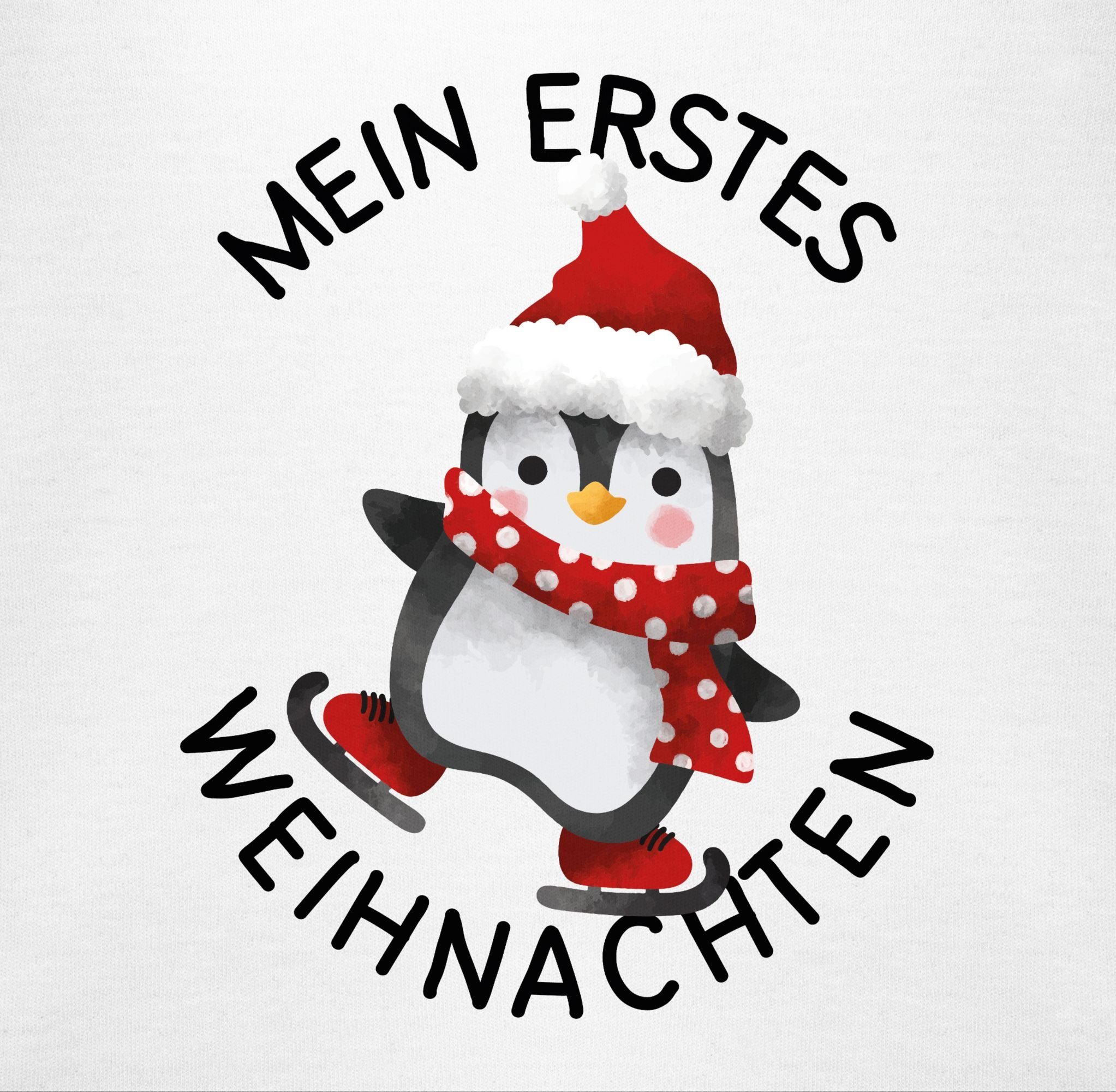 Weihnachten Mein Weiß T-Shirt Weihnachten - Pinguin erstes Shirtracer Baby Kleidung 1 schwarz mit