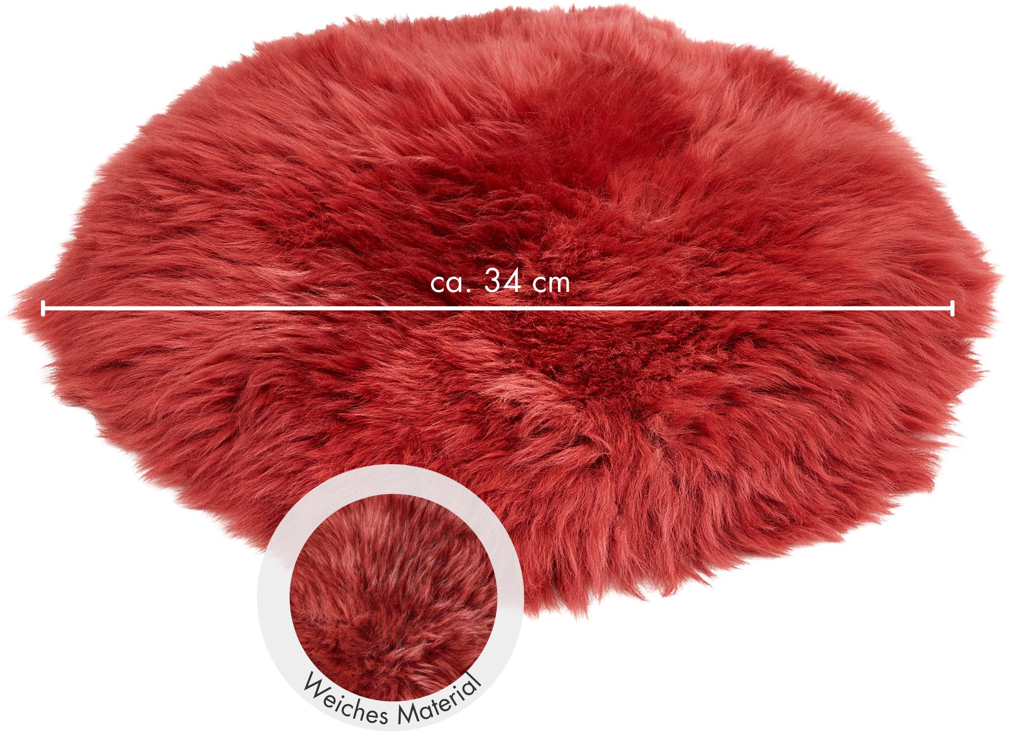 LUXOR living Stuhlkissen Sitzauflage Lammfell, Sitzauflage, rund oder eckig, echtes Lammfell, auch als 4er Set