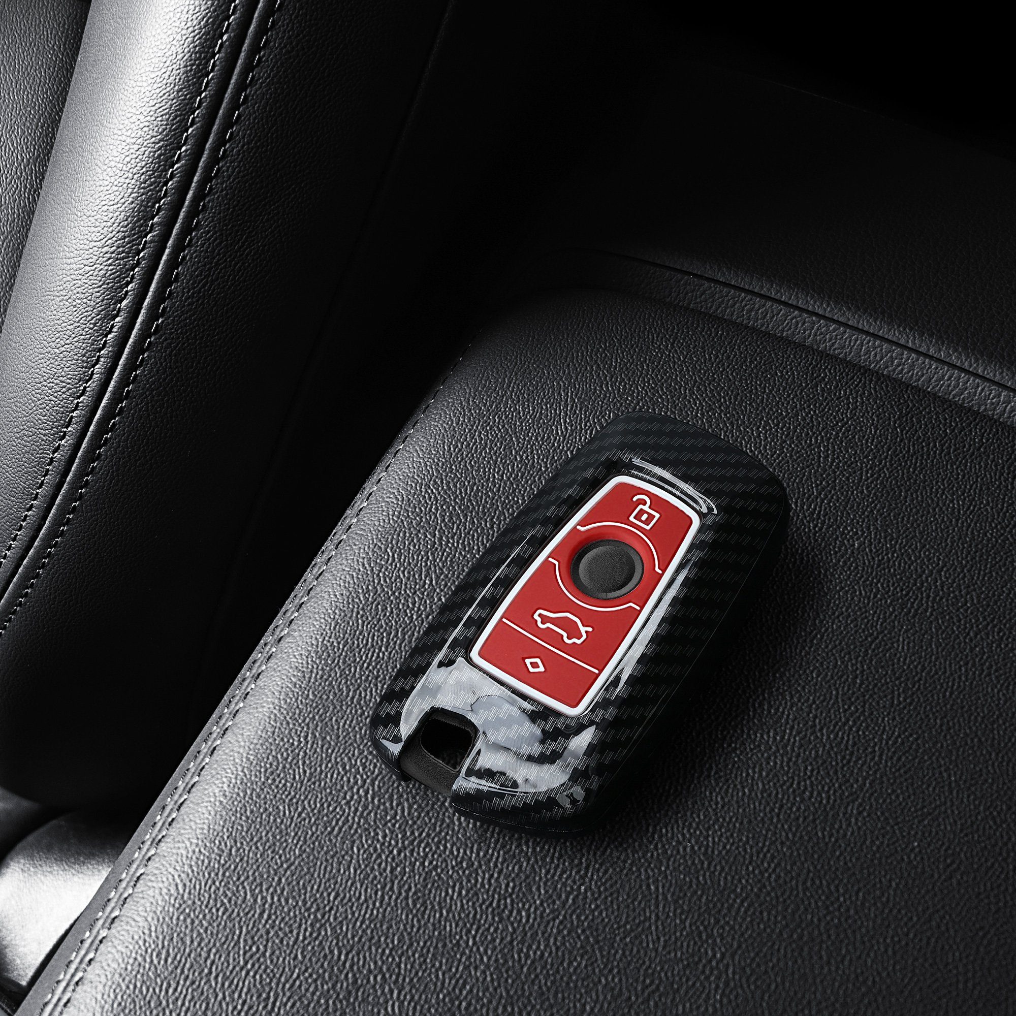 Hülle Case Schlüsselhülle für Cover BMW, Schutzhülle - Autoschlüssel Rot kwmobile Schlüsseltasche Hardcover