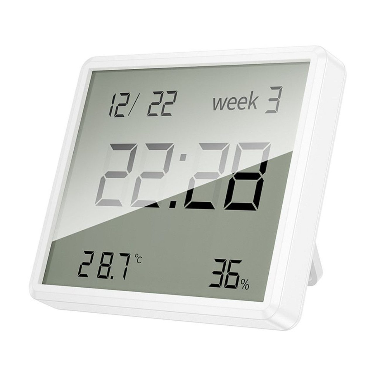 Hoco Elektro Kleingeräte Hygrometer HX41, (Einzelgerät, Einzelgerät), Uhr mit Temperatur- und Feuchtigkeitsanzeige, kompakt, LCD-Display