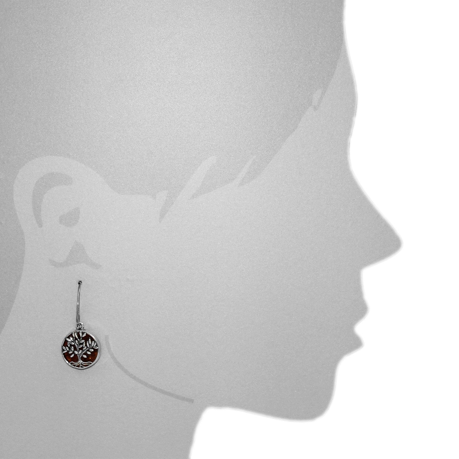 OSTSEE-SCHMUCK Paar Ohrhänger Ostsee-Schmuck Ohrhänger Lebensbaum 17 mm (2-tlg)