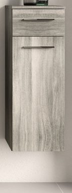 xonox.home Unterschrank York (Bad Hängeschrank grau Rauchsilber, 30 x 85 cm) Türanschlag wechselbar