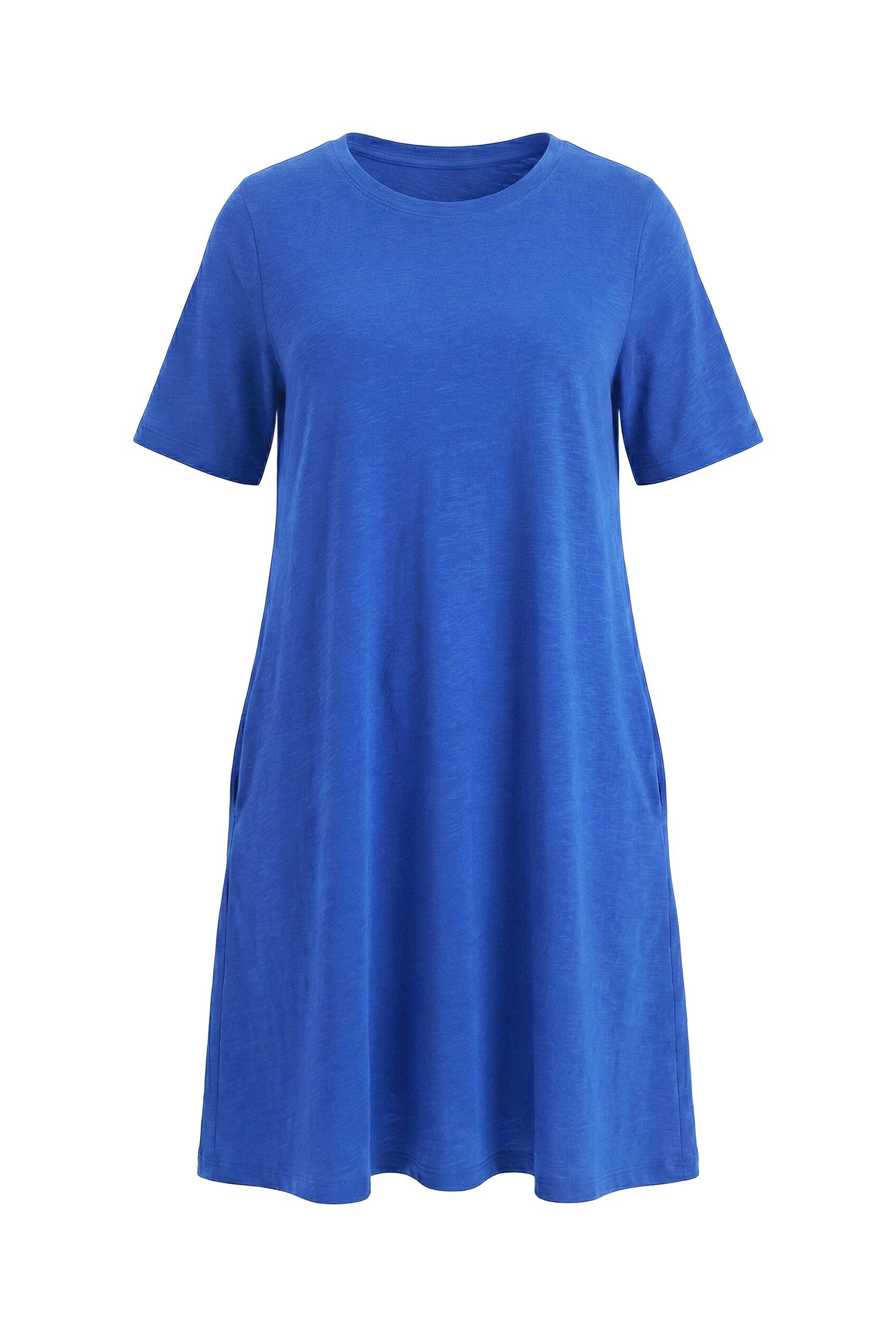 Jerseykleid Jerseykleid A-Linie Rundhals Halbarm Taschen