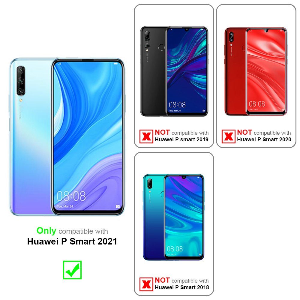 Cadorabo Handyhülle für Huawei P SMART 2021 Hülle Huawei P SMART 2021, Hülle Schutzhülle Blumen Flower mit Standfunktion Kartenfach Magnet