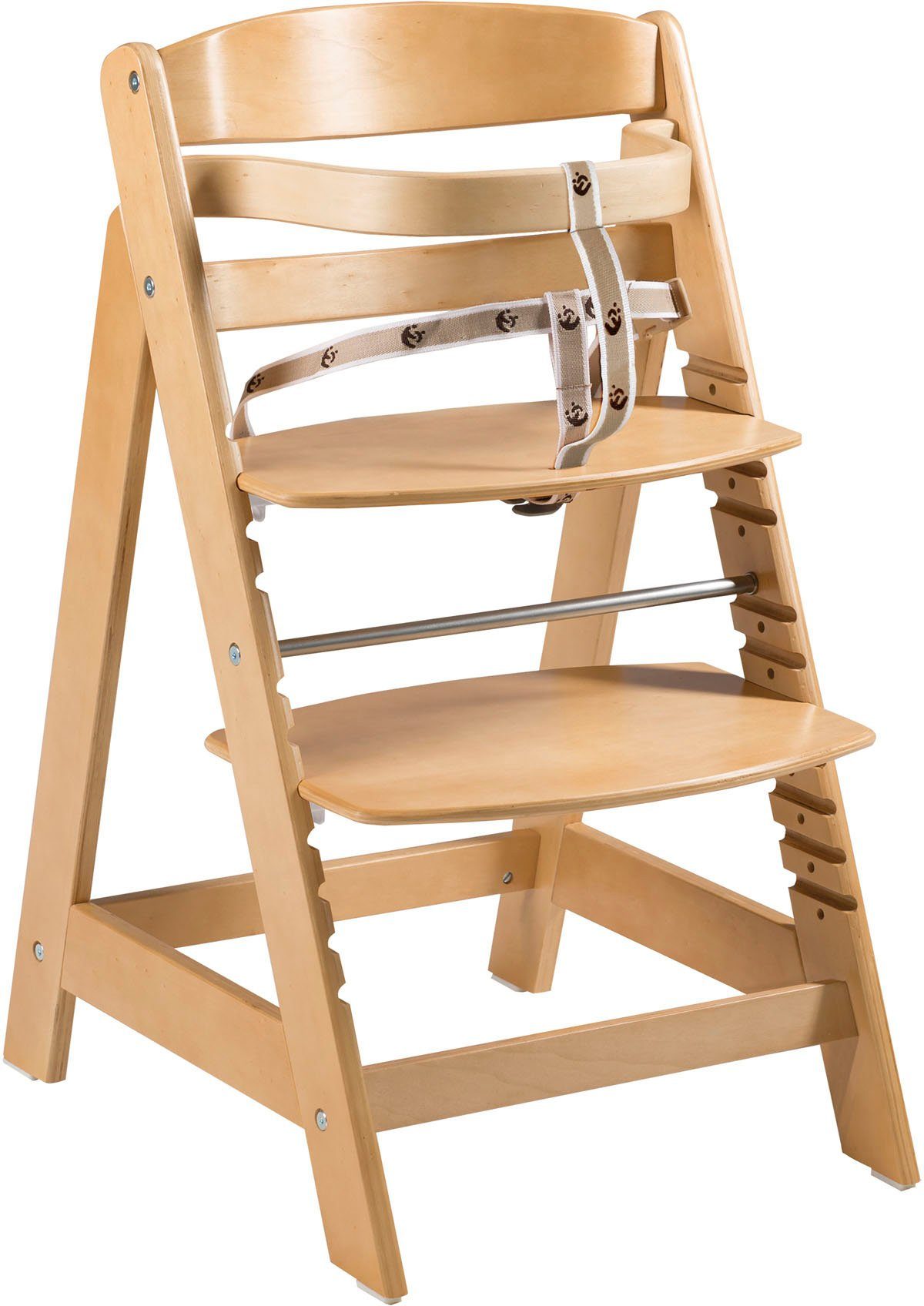 roba® Hochstuhl Treppenhochstuhl Sit Up Click, natur, aus Holz | Mitwachsende Hochstühle